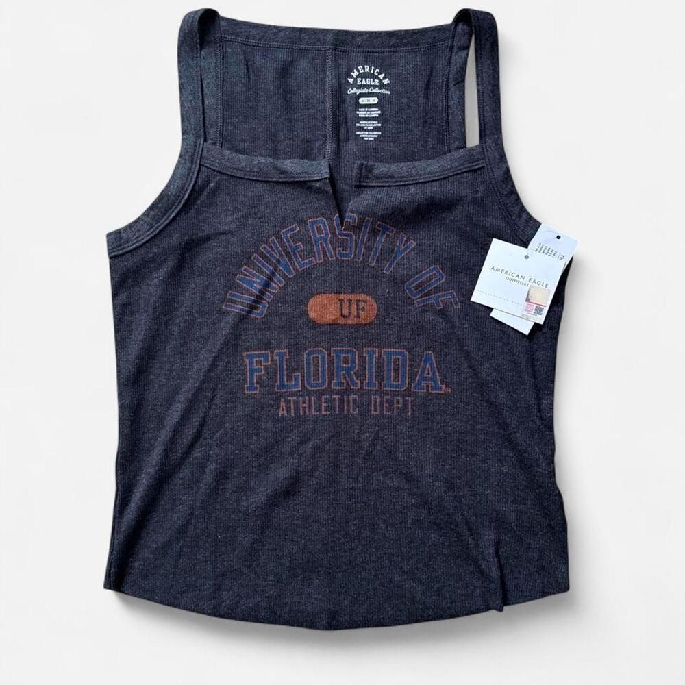 American Eagle grey tank top with "University of Florida" graphic